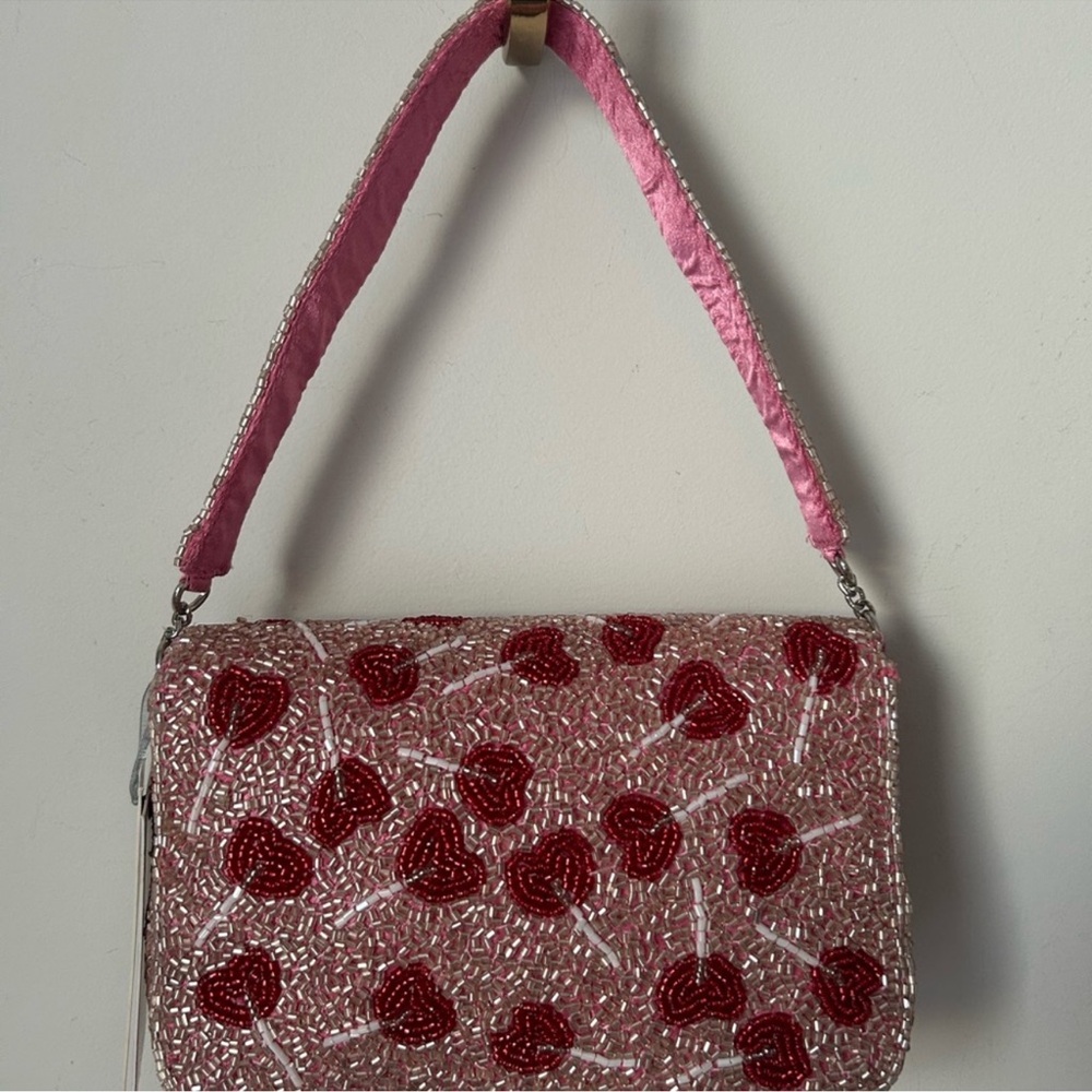 viral beaded lollipop shoulder bag sequins hand made with satin interior